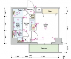 スカイコートグレース新宿中落合の間取り図