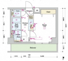 スカイコートグレース新宿中落合の間取り図