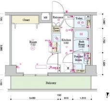 スカイコートグレース新宿中落合の間取り図