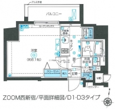 ZOOM西新宿の間取り図
