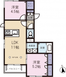 グリーンパーク　松が丘の間取り図