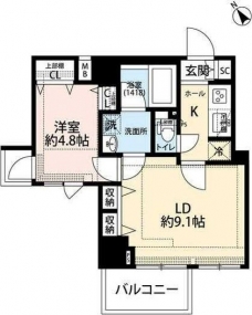プレール・ドゥーク東新宿IIIの間取り図