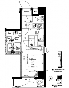 アクサス文京千駄木の間取り図