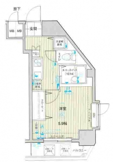 メインステージ日本橋馬喰町駅前の間取り図