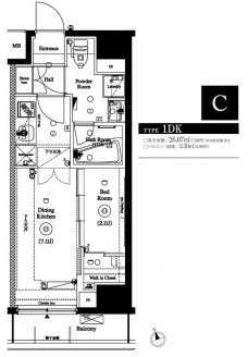 アクサス銀座アジールコートの間取り図