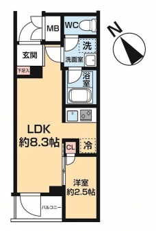 ハーモニーレジデンス中野若宮の間取り図