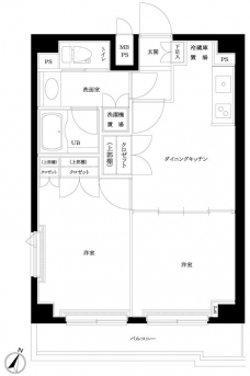 ルーブル中野沼袋弐番館の間取り図