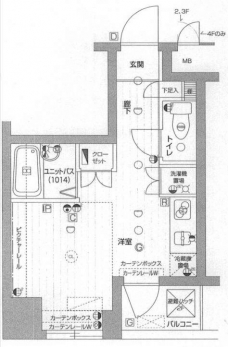 メインステージ市ヶ谷曙橋の間取り図