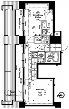 アクサス神楽坂Sta.の間取り図