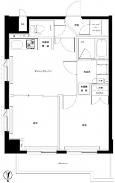 ルーブル大鳥居伍番館の間取り図