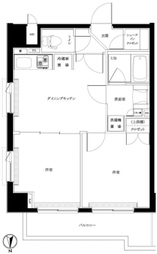 ルーブル大鳥居伍番館の間取り図