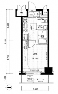 メインステージ錦糸町の間取り図