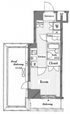 パレステュディオ新宿パークサイドの間取り図