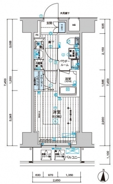 メインステージ千住中居町の間取り図