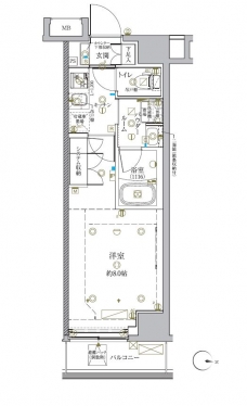 クレイシア新宿中落合の間取り図