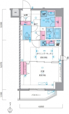 GENOVIA南千住Vskygardenの間取り図
