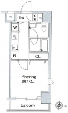 スカイコートパレス大島の間取り図