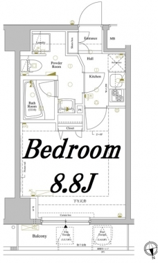 アクサス神楽坂Sta.の間取り図