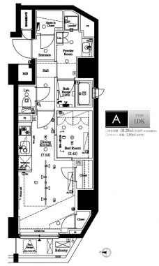 アクサス渋谷初台の間取り図