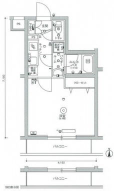 スカイコート小竹向原の間取り図