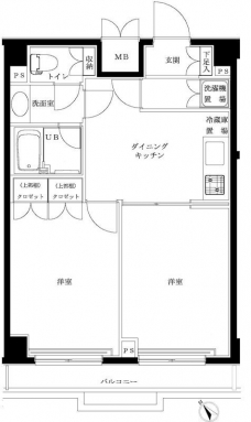 ルーブル上池台弐番館の間取り図