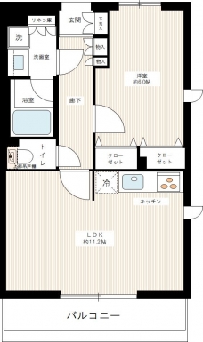 ＡＲＣＯＢＡＬＥＮＯ ＯＳＨＩＡＧＥ ＥＡＳＴの間取り図