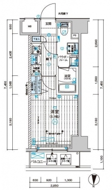 メインステージ千住中居町の間取り図