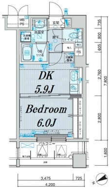 メインステージ上野の間取り図