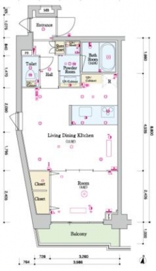スカイコートグレース新宿中落合の間取り図