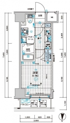 メインステージ千住中居町の間取り図