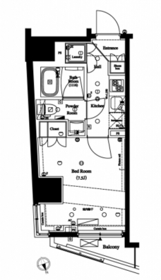 アクサス新宿戸山の間取り図