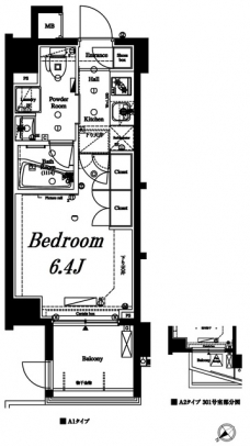 アクサス武蔵小山アジールコートの間取り図