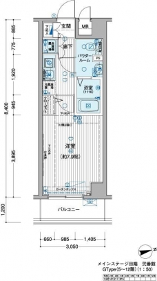 メインステージ田端弐番館の間取り図