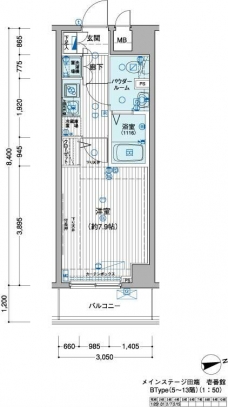 メインステージ田端壱番館の間取り図