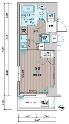 メインステージ飯田橋の間取り図