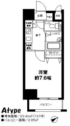 メインステージ市ヶ谷曙橋の間取り図