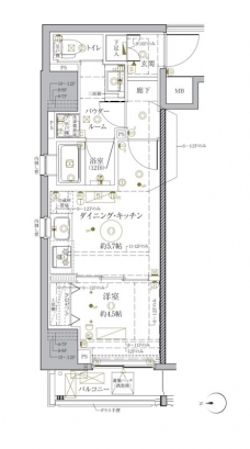 クレイシア秋葉原ラグゼスウィートの間取り図
