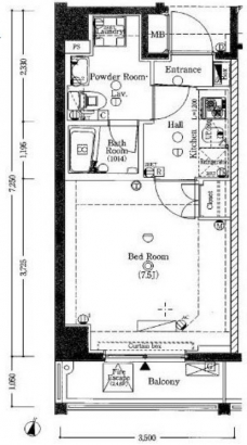 ブランノアール北赤羽の間取り図