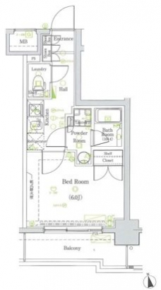 グラントゥルース門前仲町の間取り図