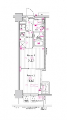 ガーラ・パークサイド亀戸の間取り図