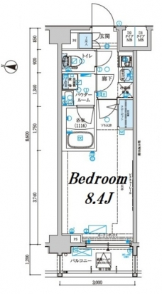 メインステージ森下駅前の間取り図