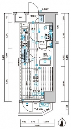 メインステージ千住中居町の間取り図