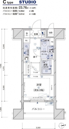 メインステージ江戸川橋IIIの間取り図