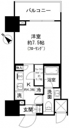 パークリュクス白金高輪の間取り図