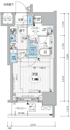 メインステージ三田アーバンスクエアの間取り図