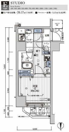 メインステージ錦糸町VIIラピスの間取り図