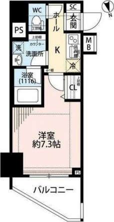 プレール・ドゥーク東新宿IIIの間取り図