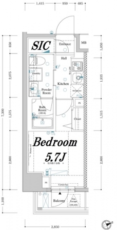 アクサスレジデンス目黒東の間取り図