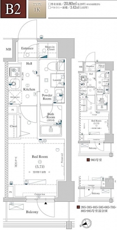 アクサスレジデンス目黒東の間取り図