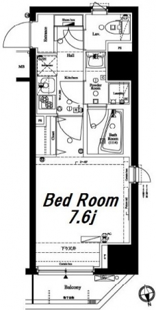 アクサス神楽坂Sta.の間取り図